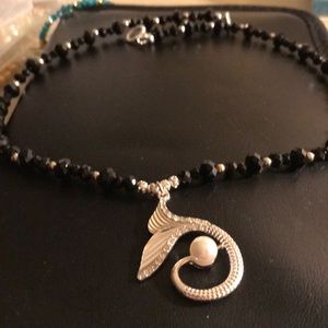 Stunning oyster pearl charm beaded necklace